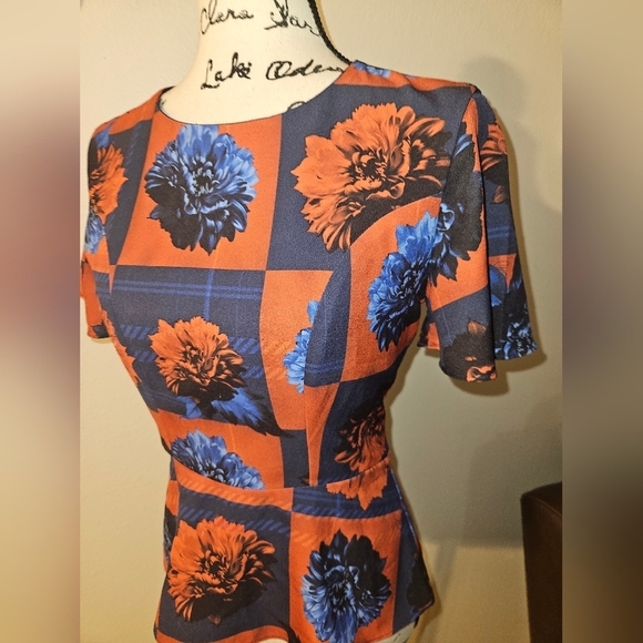 Charry Collection Tops - Charry Collection Womans Red And Blue Blouse